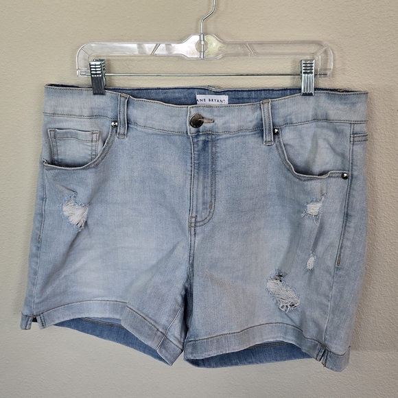 Lane Bryant Blue Denim Jeans Shorts High Rise Waist Womens Plus Size 16 - Picture 2 of 12